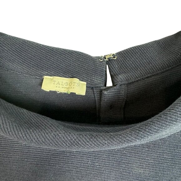 Talbots Womens Long Sleeve Navy Blue Button-Back Top‎ L - Picture 3 of 6
